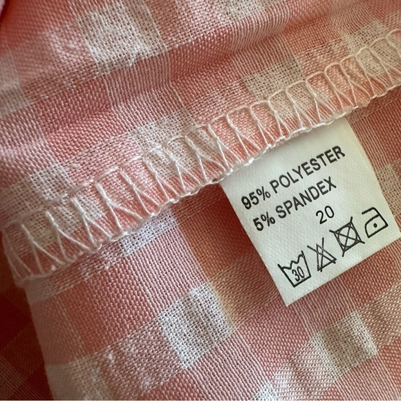 Chic Pink Long Sleeve Gingham Dress - Picture 4 of 4